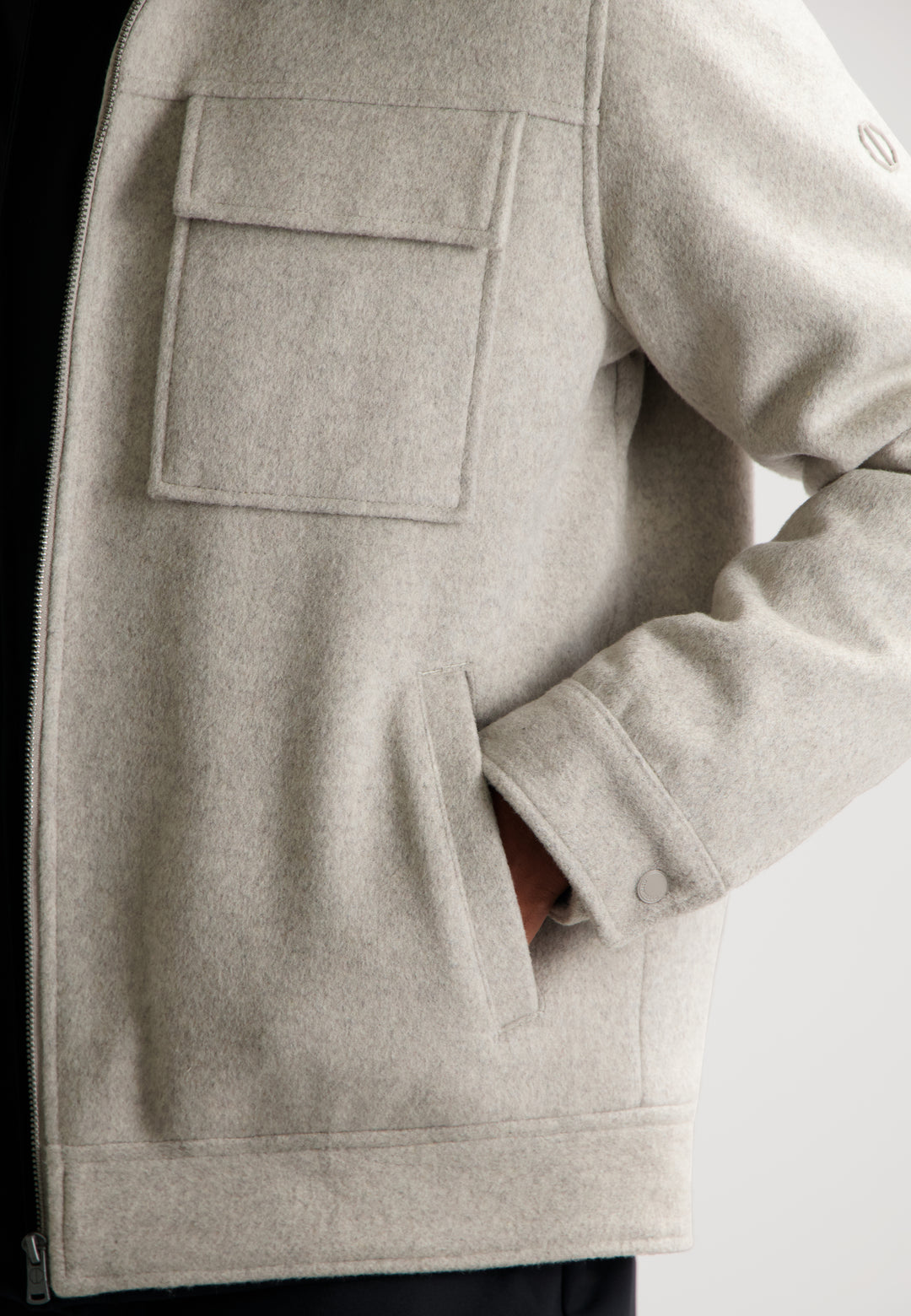 DSTREZZED Colton Wool Jacket in Silver Birch | Buster McGee