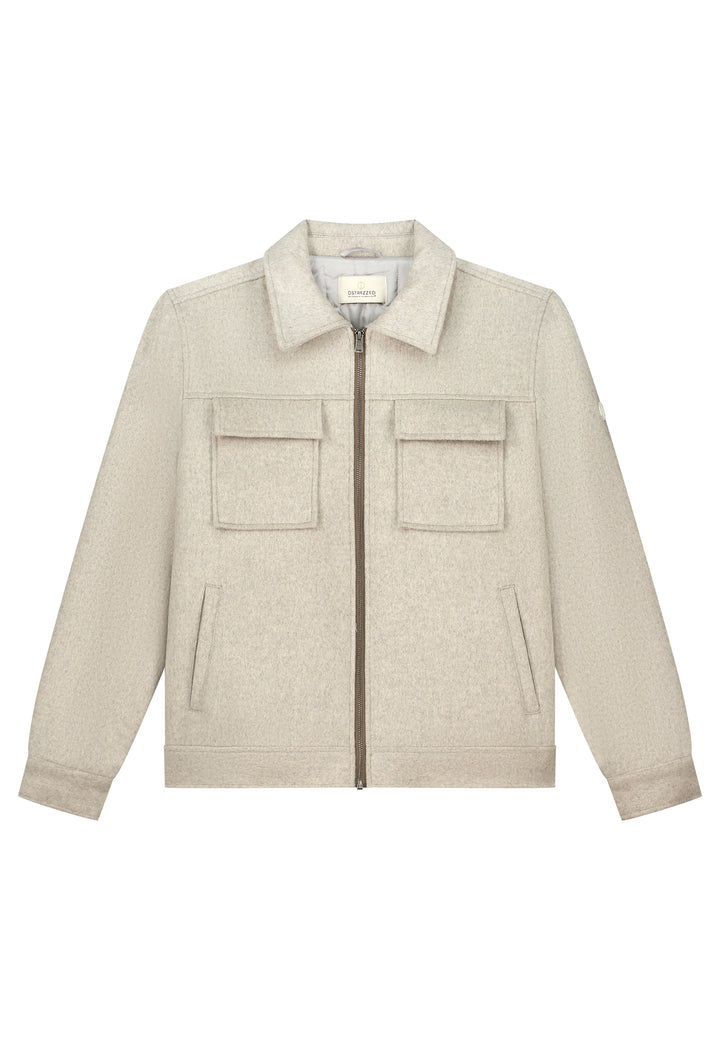DSTREZZED Colton Wool Jacket in Silver Birch | Buster McGee