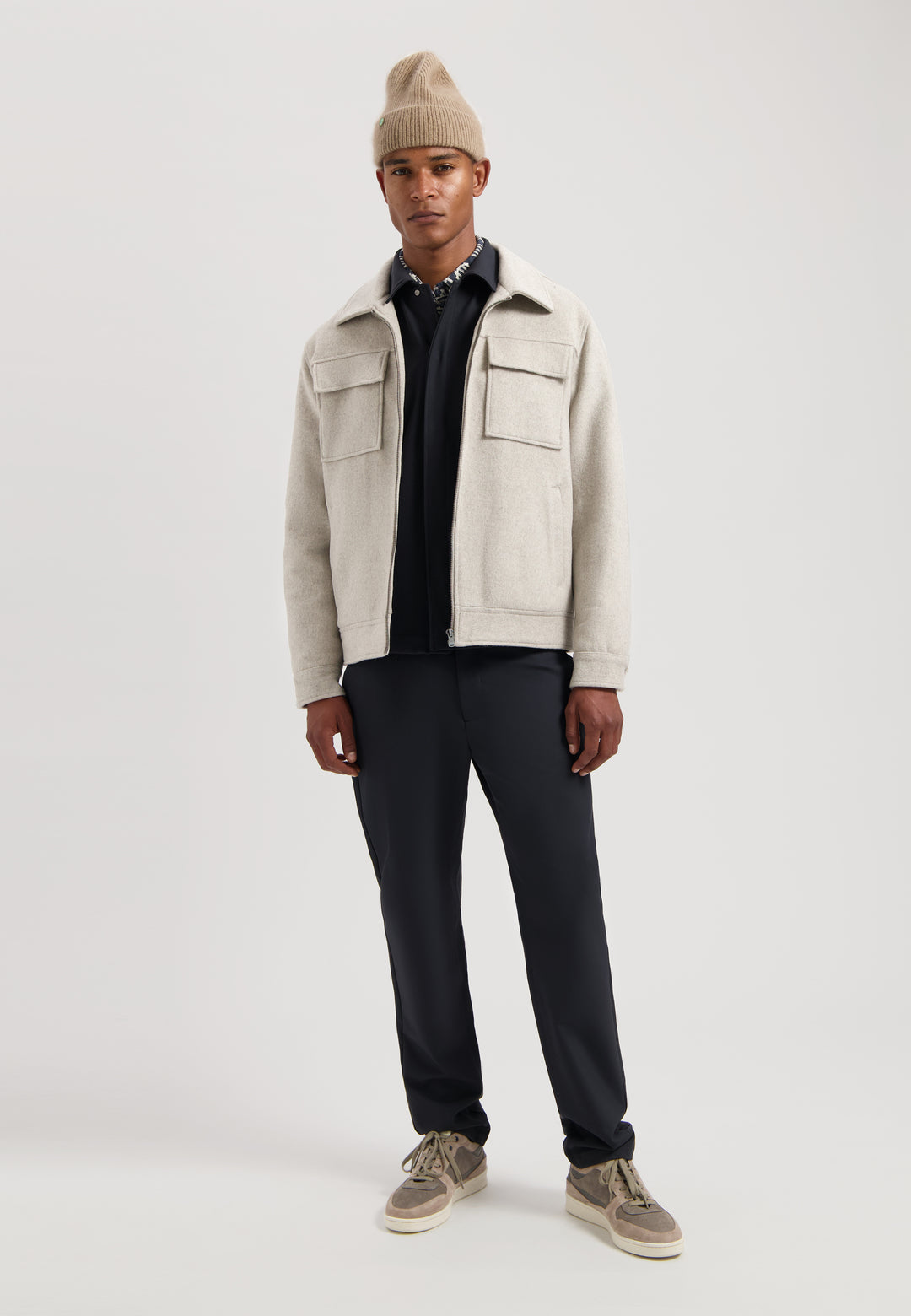 DSTREZZED Colton Wool Jacket in Silver Birch | Buster McGee