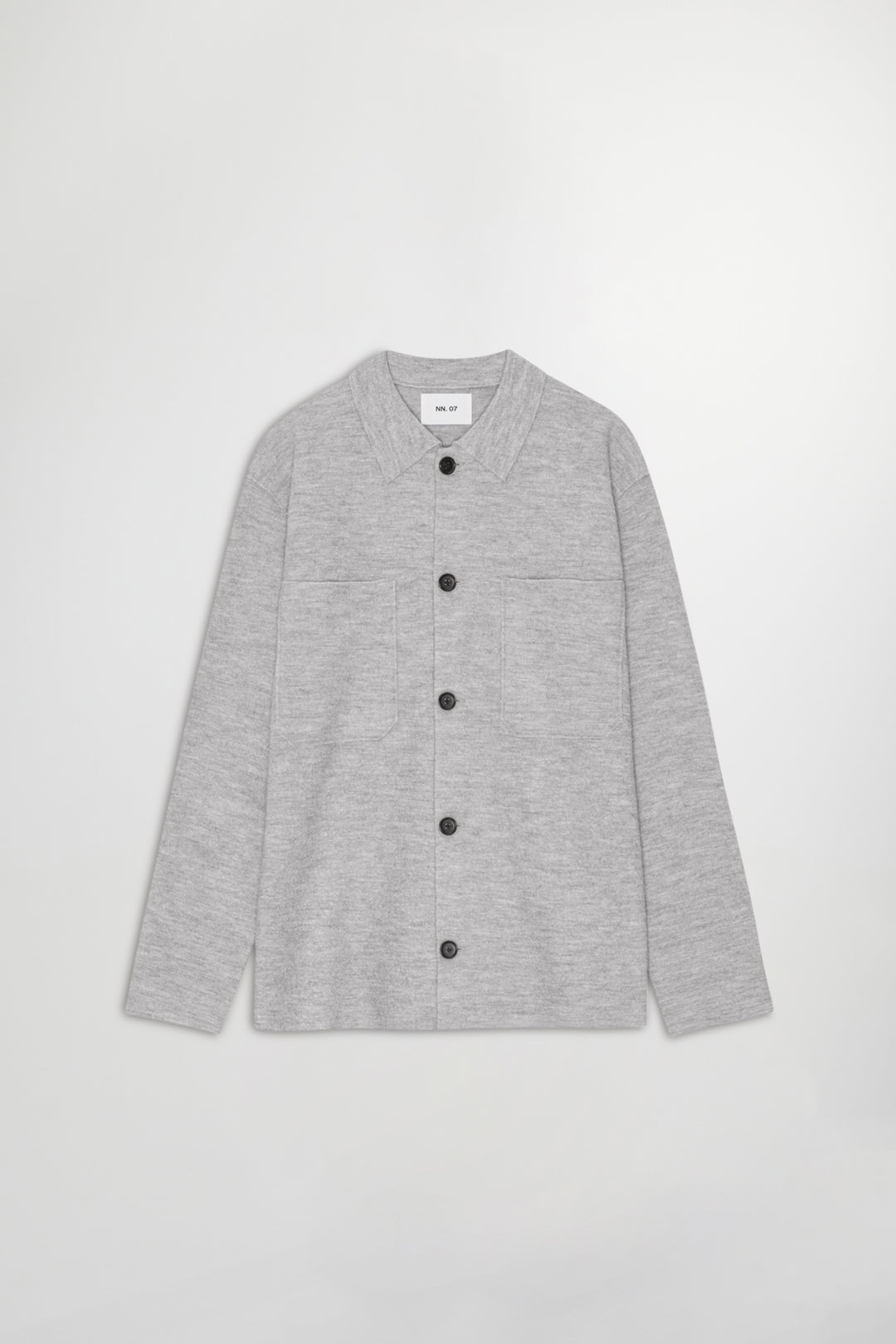 NN07 Jonas 6398 Boiled Wool Shirt in Grey Melange | Buster McGee