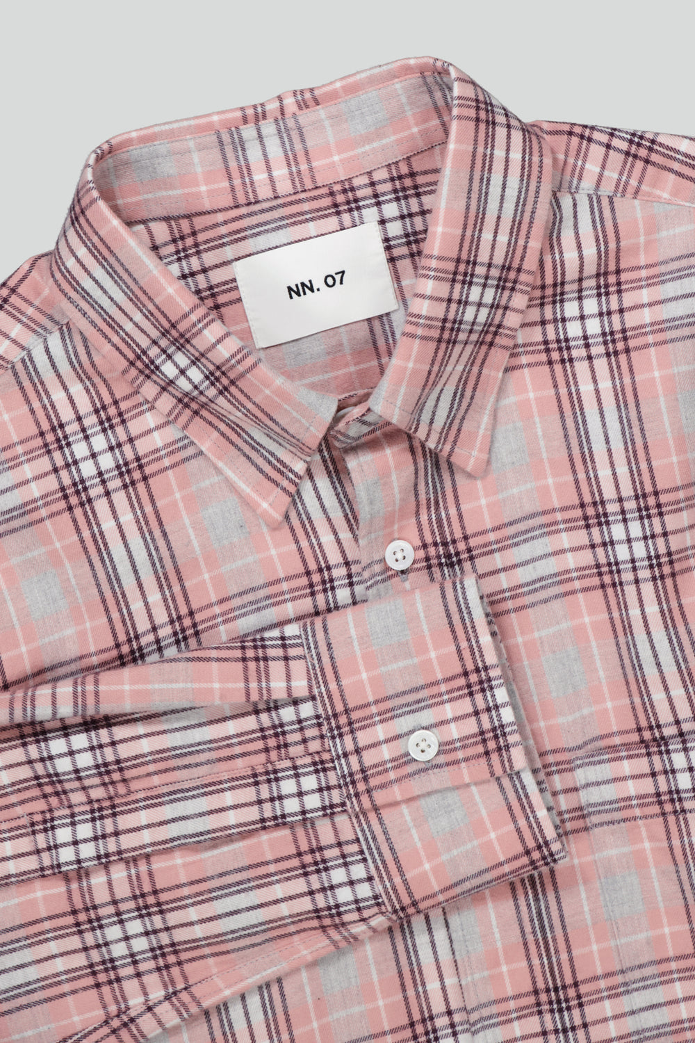NN07 New Arne 5166 Cotton Blend Check Shirt Coral Check | Buster McGee