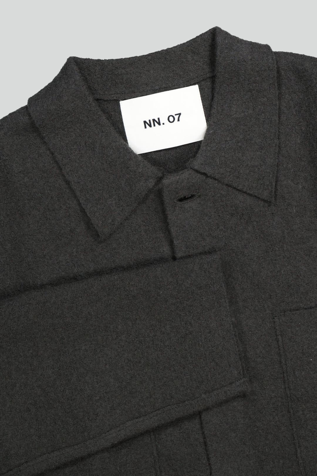 NN07 - Jonas 6398 Boiled Wool Shirt in Dark Army | Buster McGee