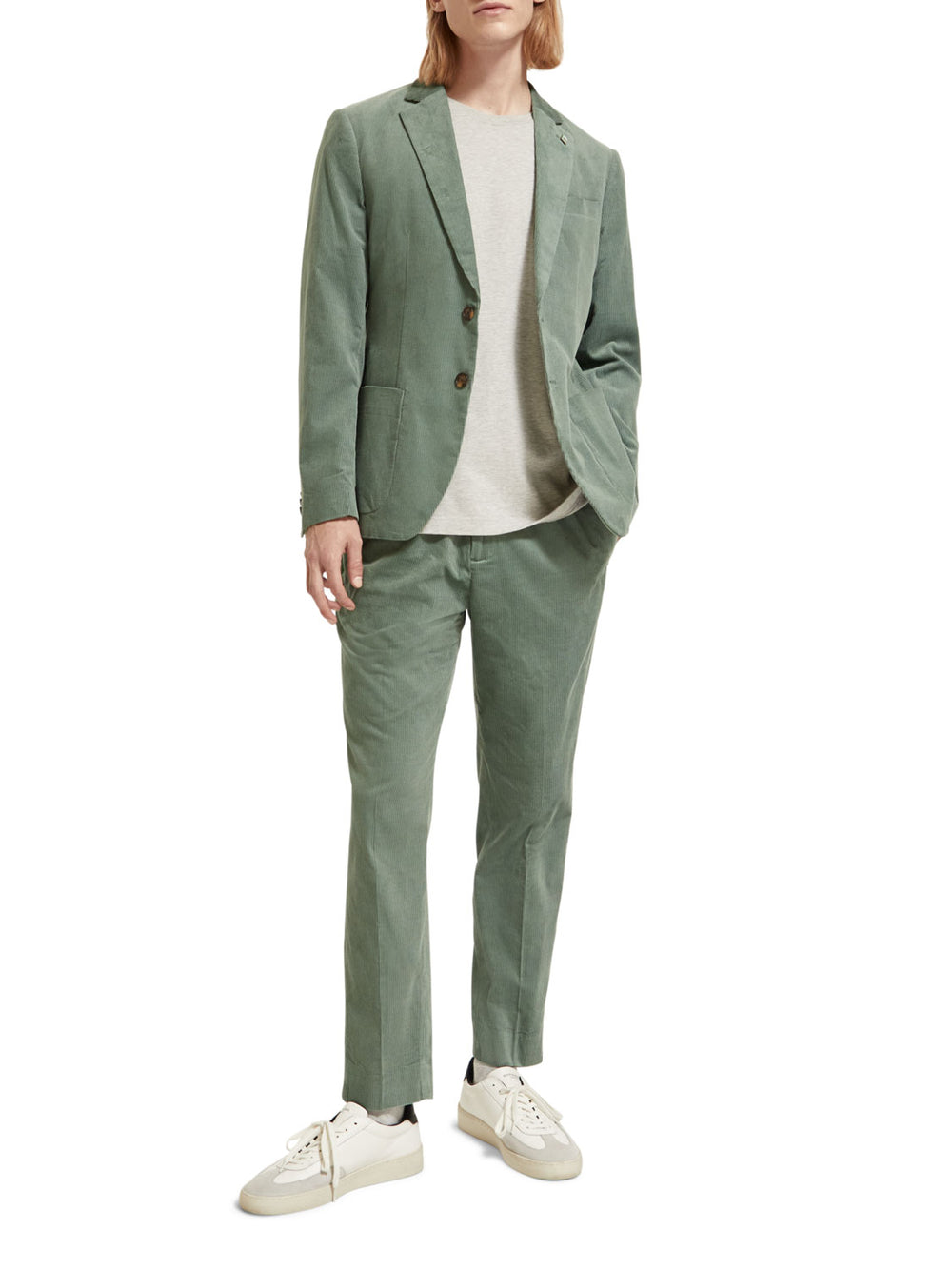 Scotch & Soda - Blake Pleated Corduroy Chino in Seaweed | Buster McGee