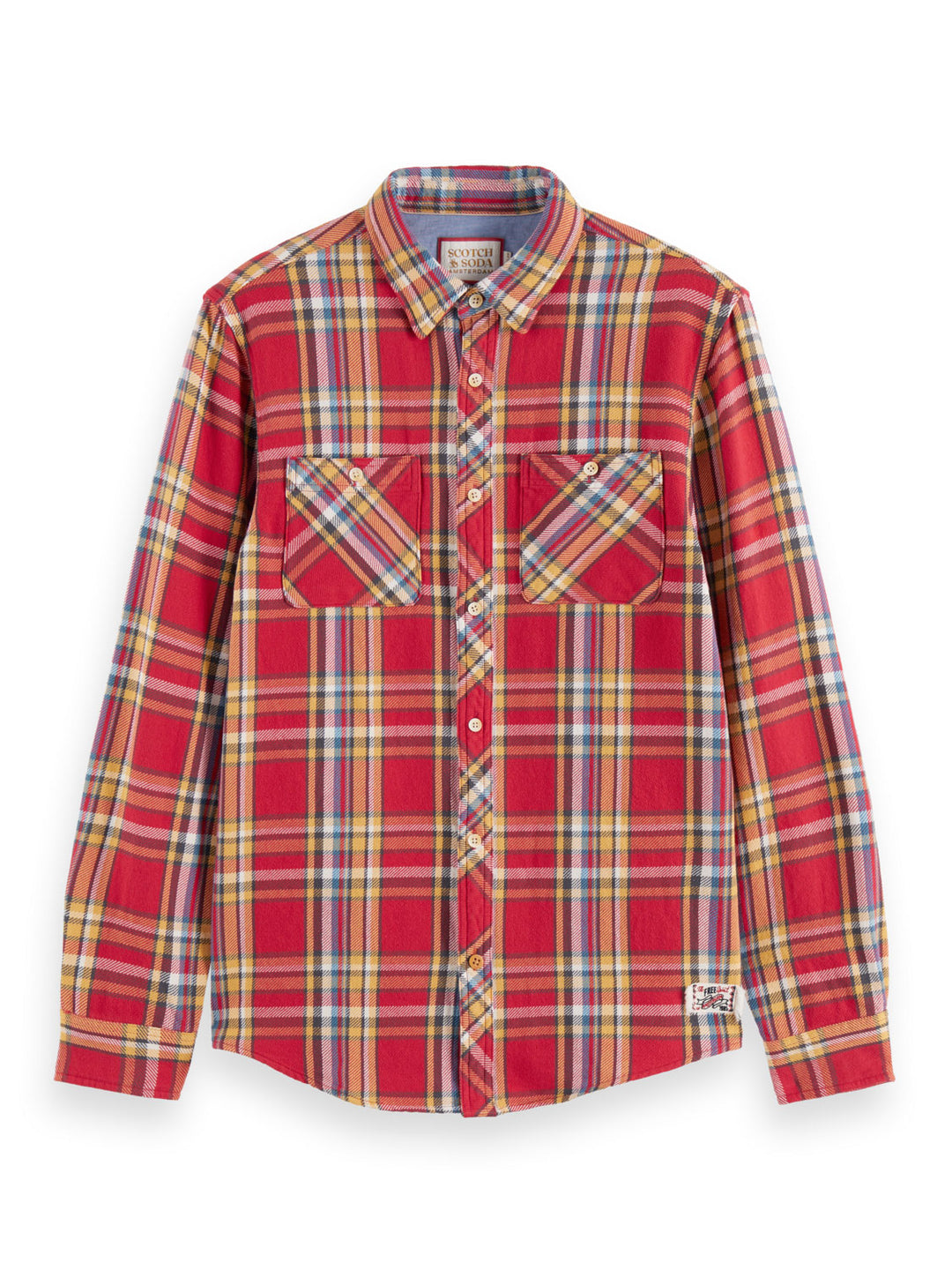 Flannel Check Roll Up Shirt in Red Check | Buster McGee