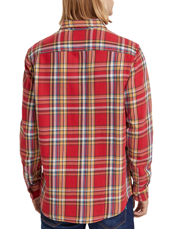 Flannel Check Roll Up Shirt in Red Check | Buster McGee