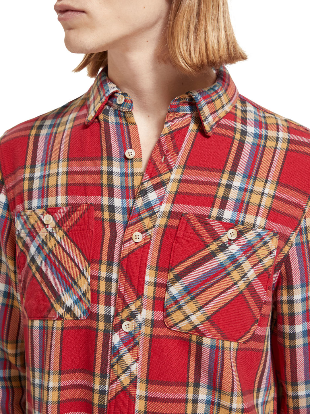 Flannel Check Roll Up Shirt in Red Check | Buster McGee