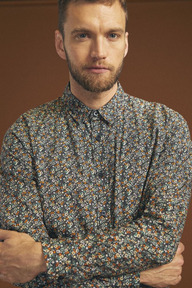 Le Temps des Cerises - Drome Floral Print Longsleeve Shirt in Lizard | Buster McGee