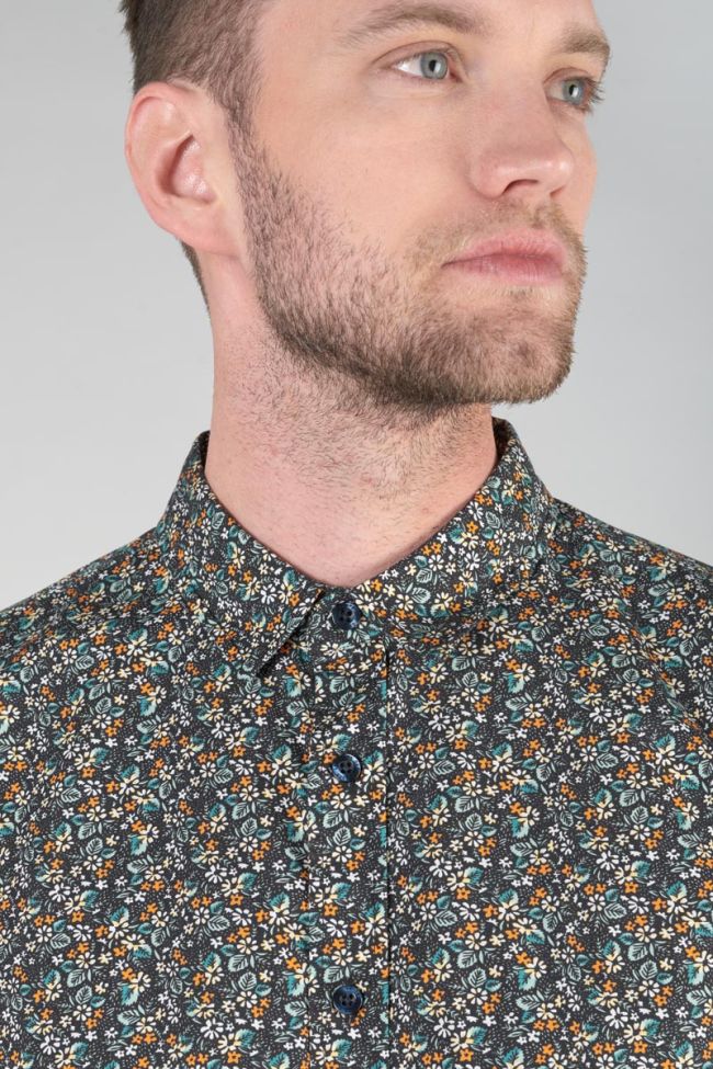 Le Temps des Cerises - Drome Floral Print Longsleeve Shirt in Lizard | Buster McGee