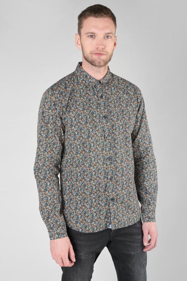 Le Temps des Cerises - Drome Floral Print Longsleeve Shirt in Lizard | Buster McGee