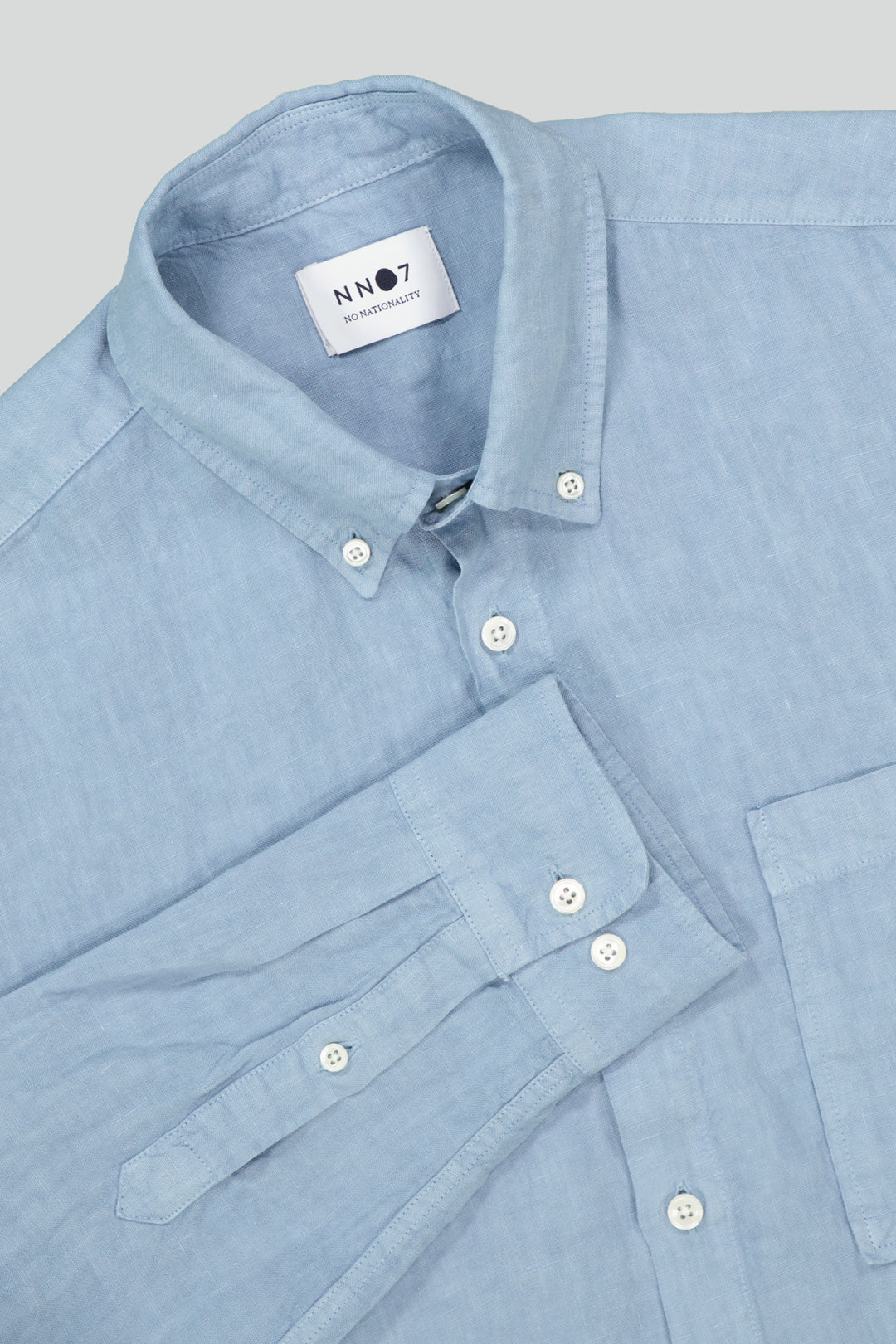 NN07 Arne BD 5706 Linen Shirt in Ashley Blue | Buster McGee