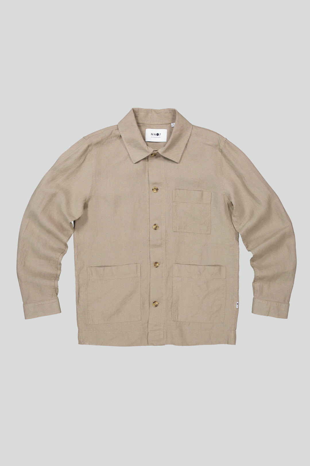 NN07 - Olav 1196 Linen Overshirt in Greige | Buster McGee