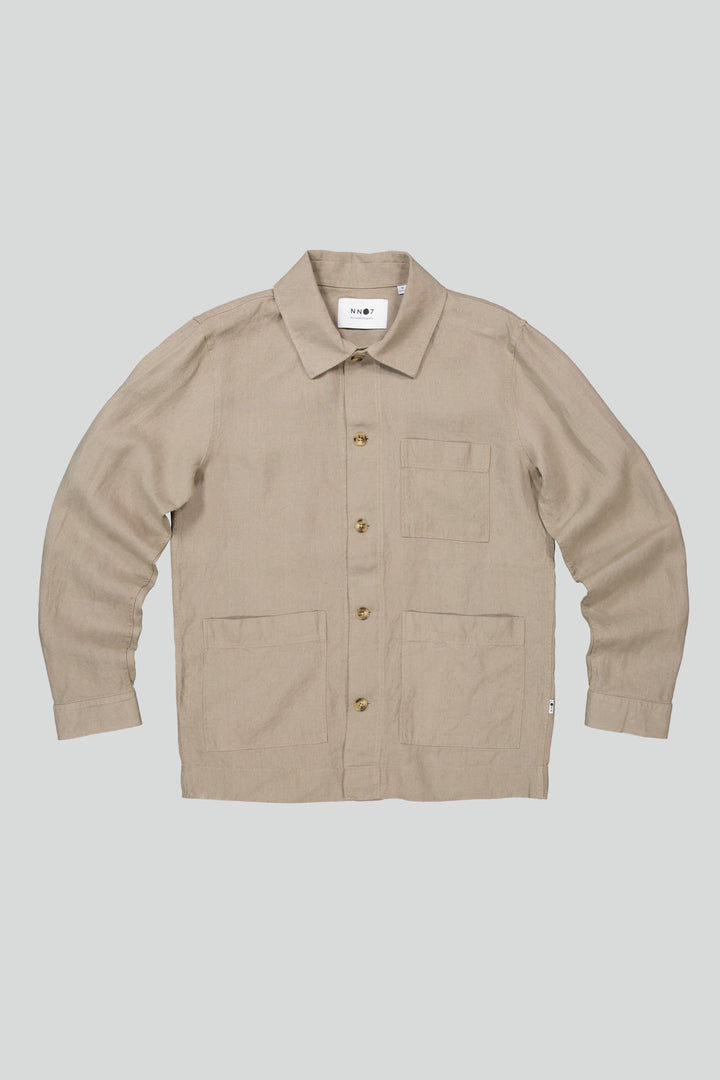 NN07 - Olav 1196 Linen Overshirt in Greige | Buster McGee