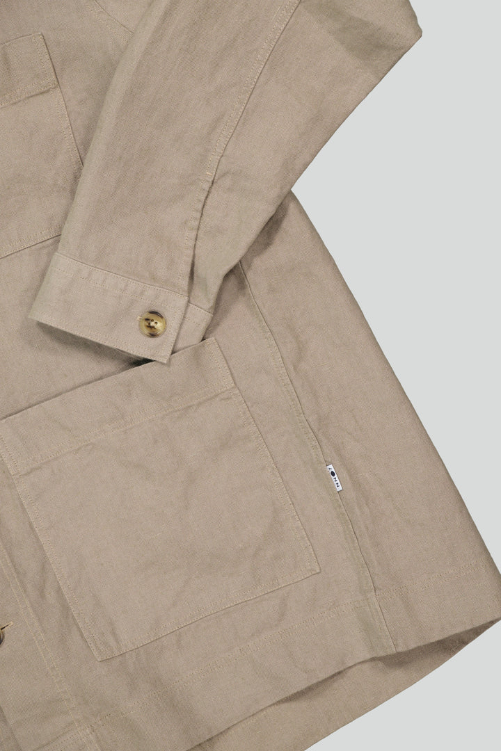 NN07 - Olav 1196 Linen Overshirt in Greige | Buster McGee