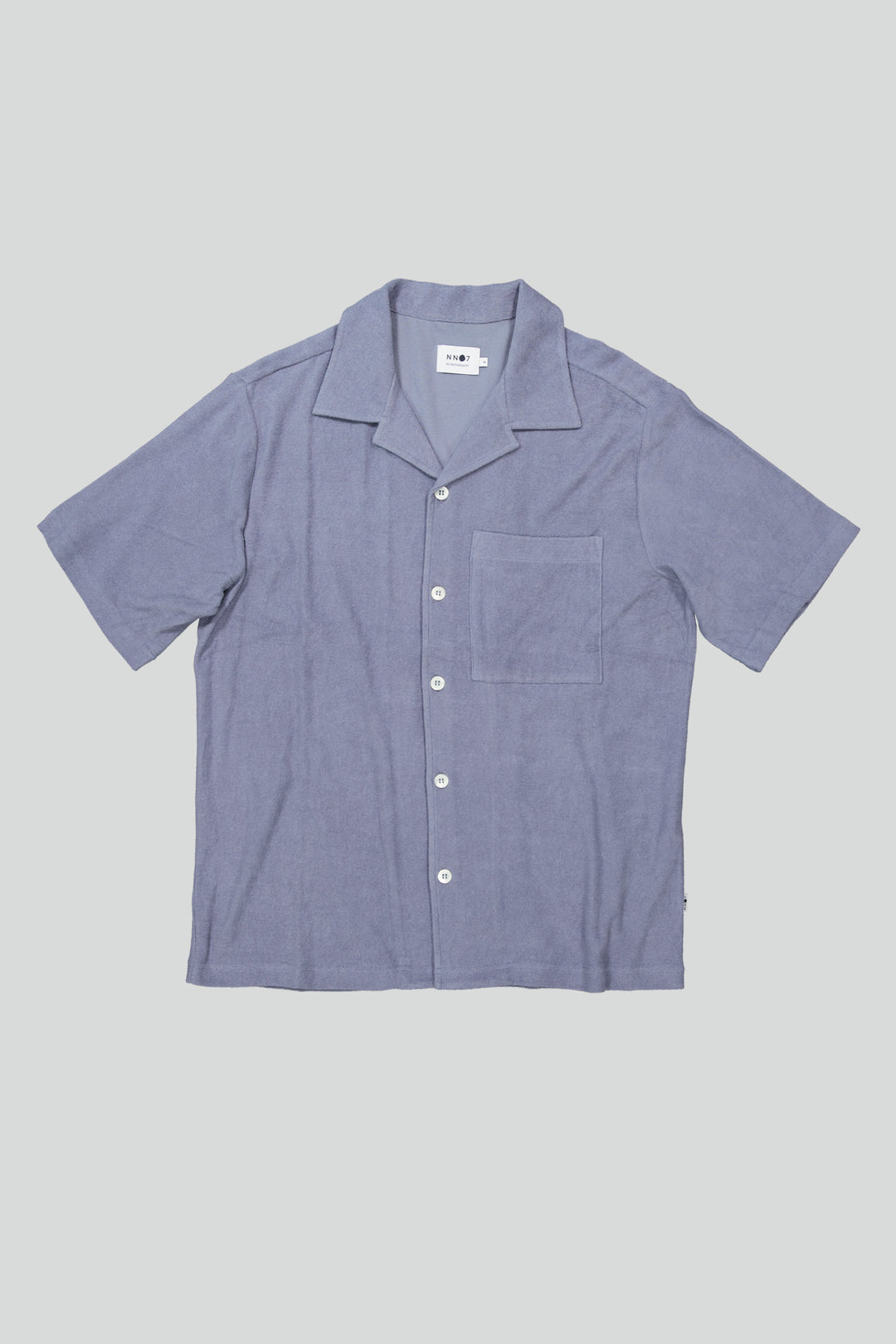 NN07 - Julio SS 3370 Terry Cloth Shirt in Stone Blue | Buster McGee