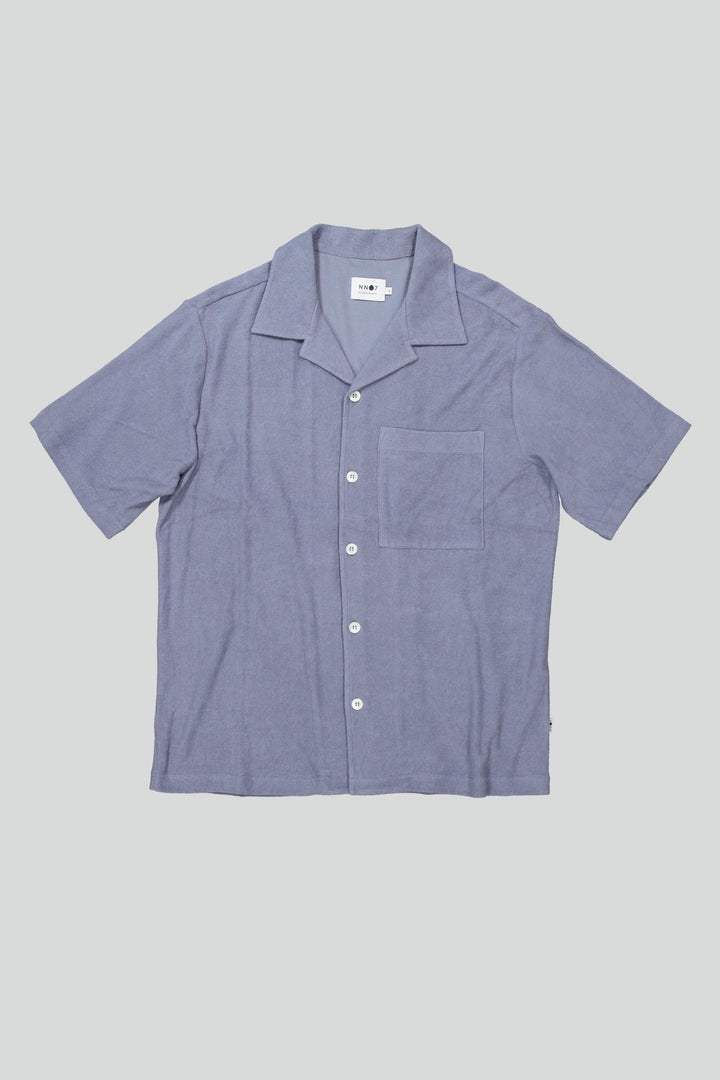 NN07 - Julio SS 3370 Terry Cloth Shirt in Stone Blue | Buster McGee