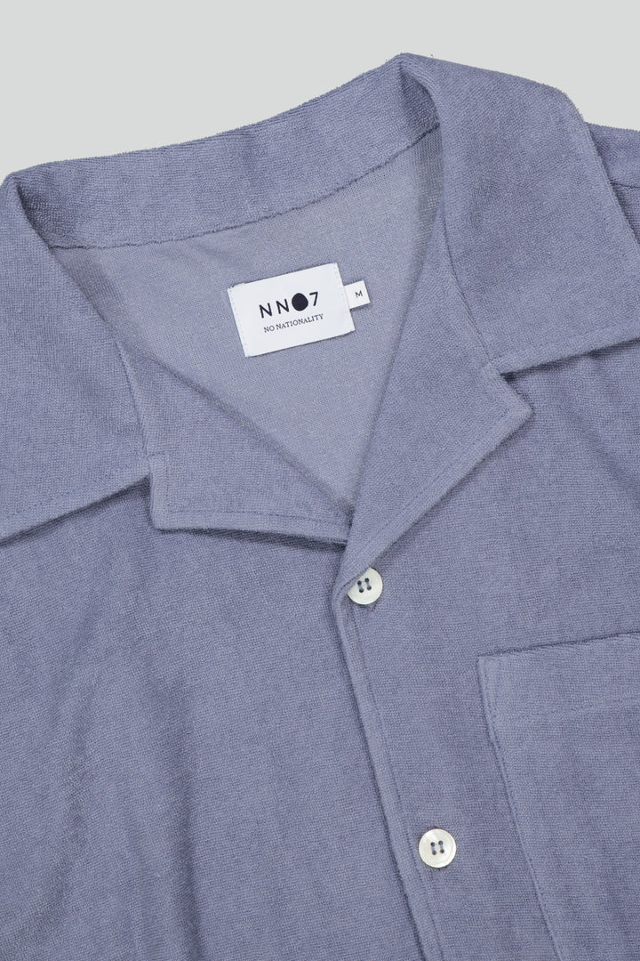 NN07 - Julio SS 3370 Terry Cloth Shirt in Stone Blue | Buster McGee