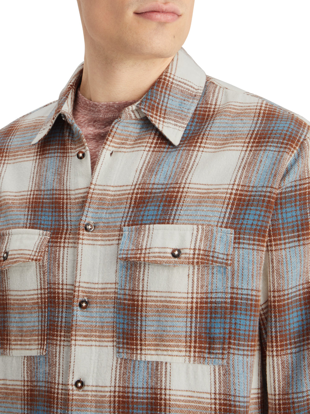 Scotch & Soda - Flannel Check Shirt in Sand Blue Check | Buster McGee