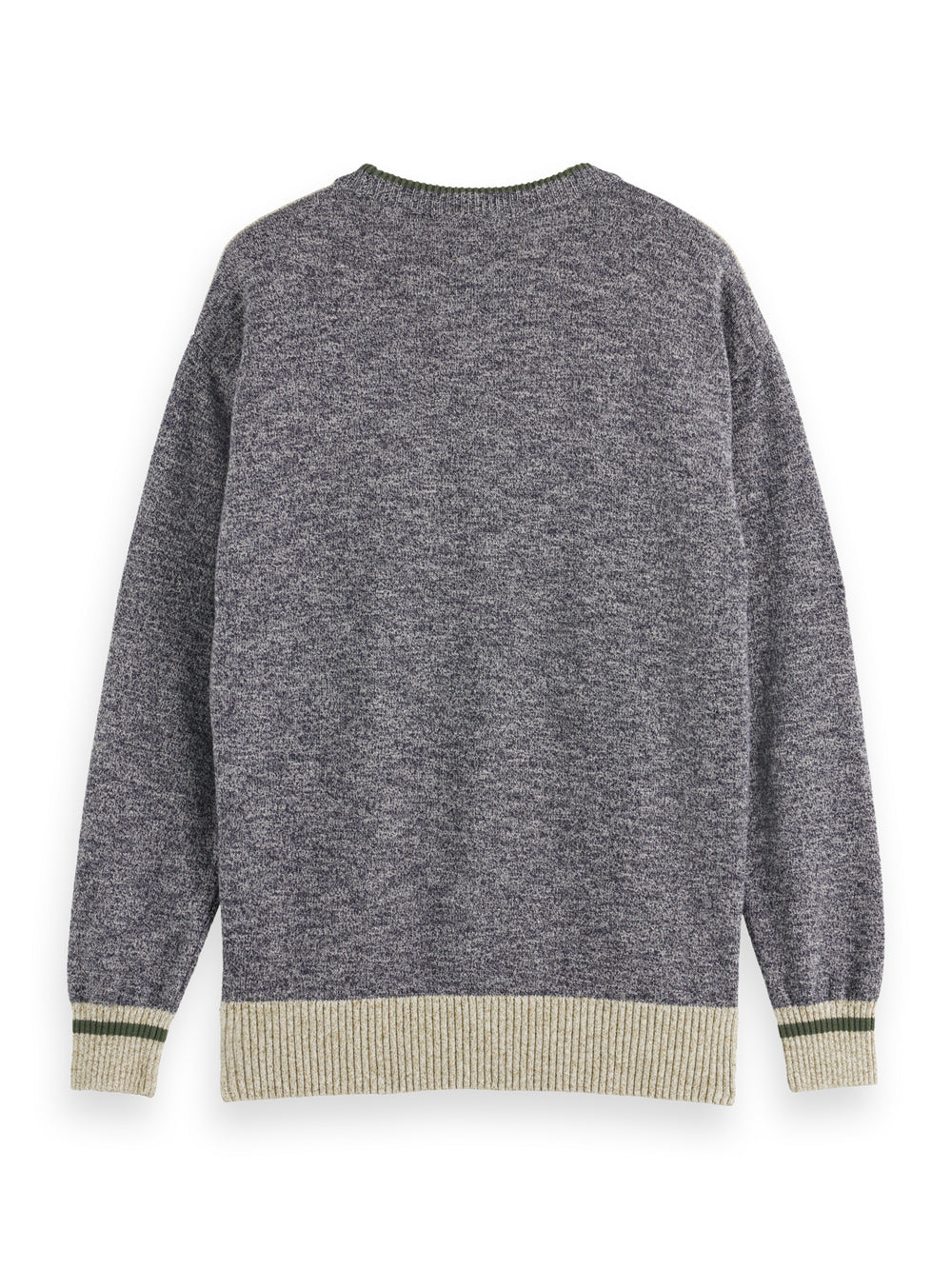 Cotton-Blend Crewneck Knit in Moody Grey Melange | Buster McGee