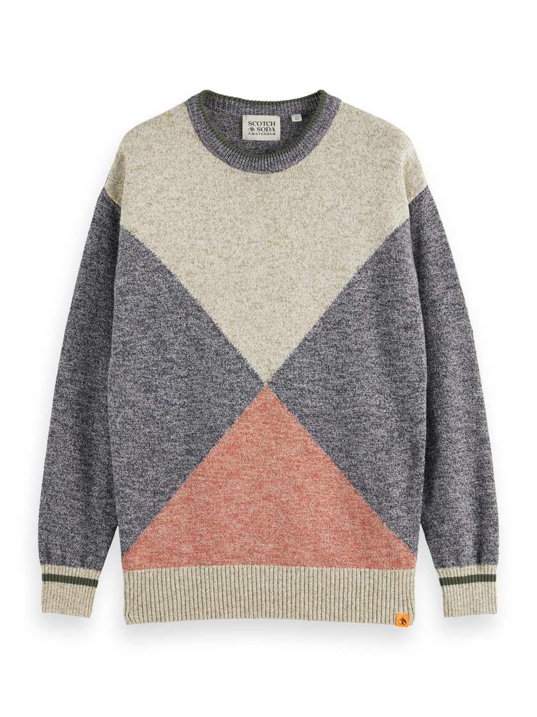 Cotton-Blend Crewneck Knit in Moody Grey Melange | Buster McGee