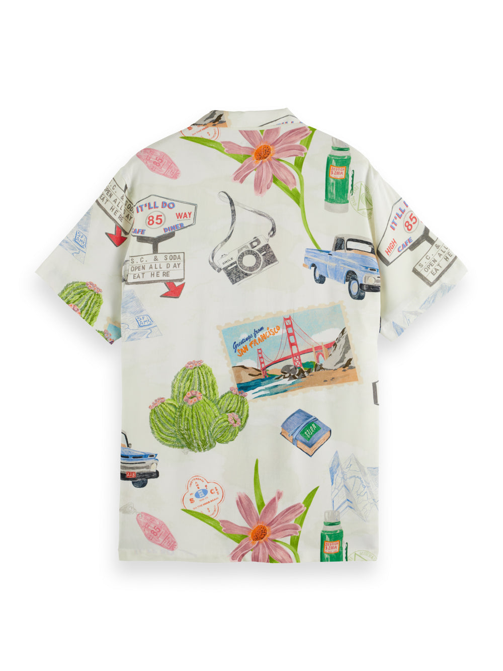 Relaxed Fit Printed Camp Shirt in On The Road Print | Buster McGee