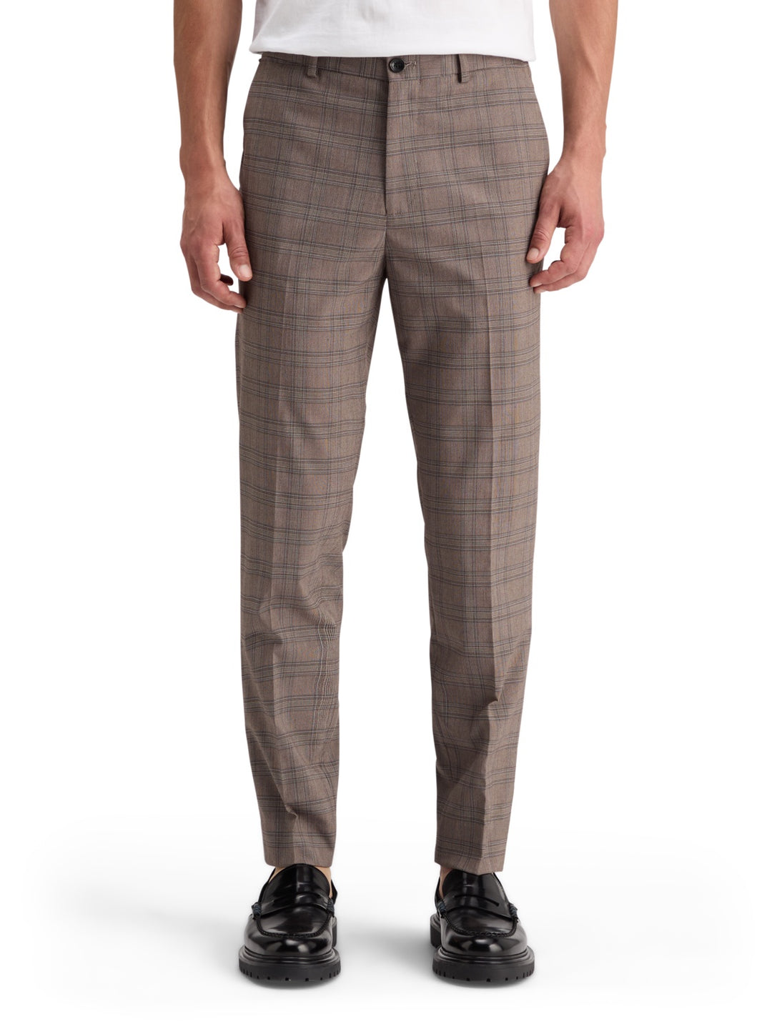 Scotch & Soda Tapered Yarn-Dyed Chino in Brown Ecru Check | Buster McGee