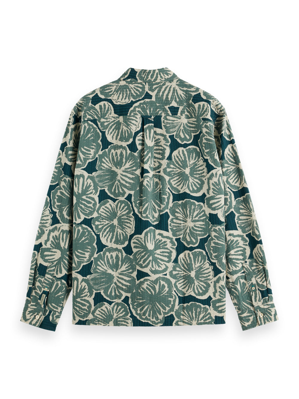 Relaxed Fit Seersucker AOP Shirt in Black Flower | Buster McGee