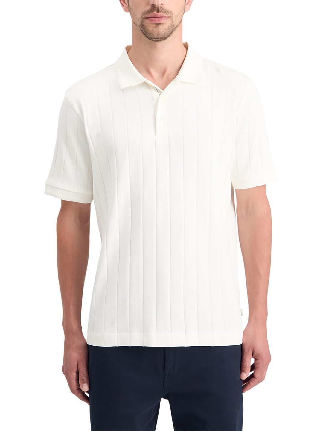 Scotch & Soda Rib Knitted Polo in Swan | Buster McGee