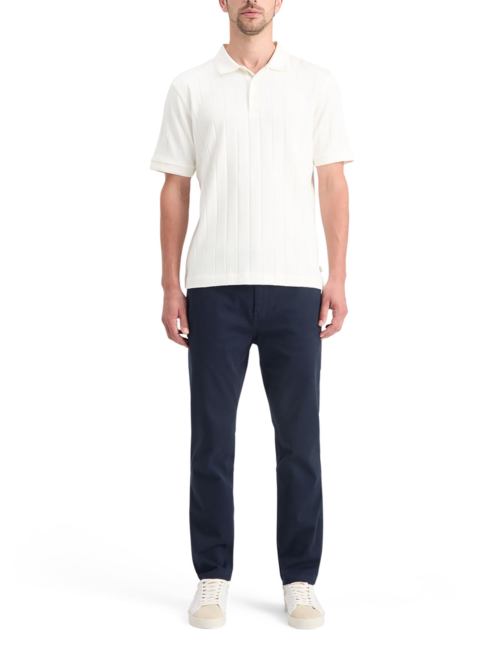 Scotch & Soda Rib Knitted Polo in Swan | Buster McGee