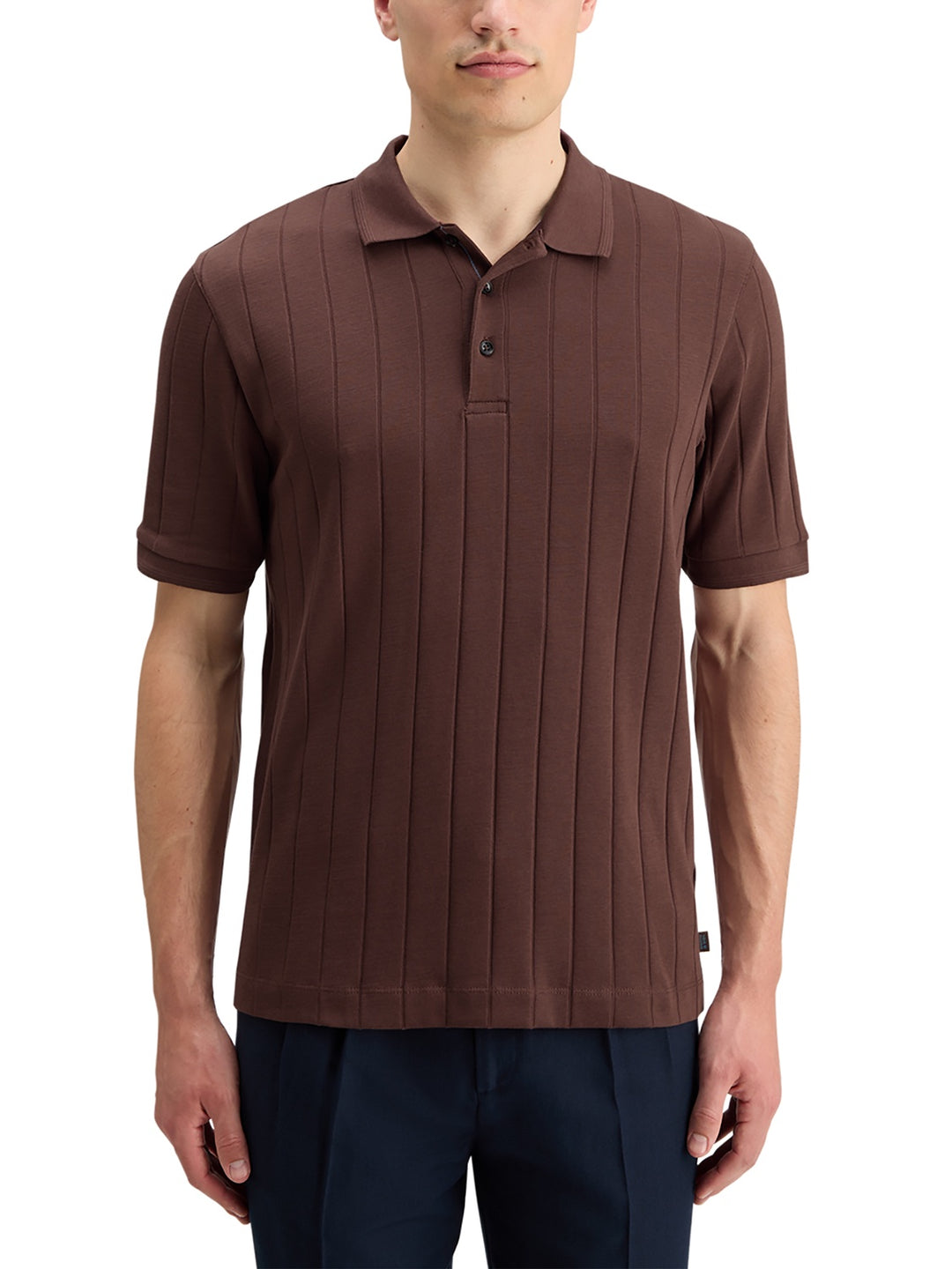 Scotch & Soda Rib Knitted Polo in Rich Mahogony | Buster McGee