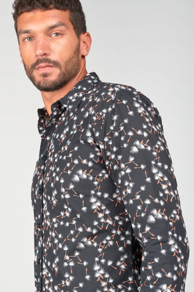 Gebas Leaf Print Longsleeve Shirt in Black | Buster McGee