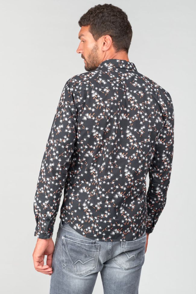 Gebas Leaf Print Longsleeve Shirt in Black | Buster McGee