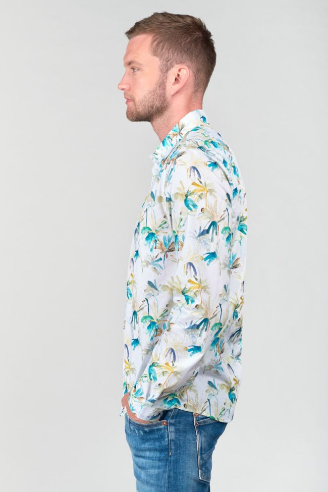 Orel Palm Print Longsleeve Shirt in White | Buster McGee Daylesford
