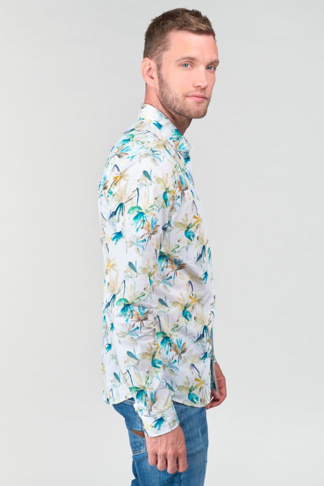 Orel Palm Print Longsleeve Shirt in White | Buster McGee Daylesford