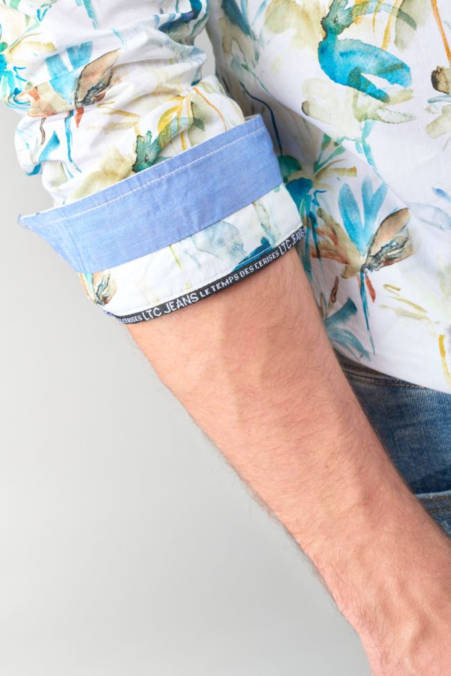 Orel Palm Print Longsleeve Shirt in White | Buster McGee Daylesford