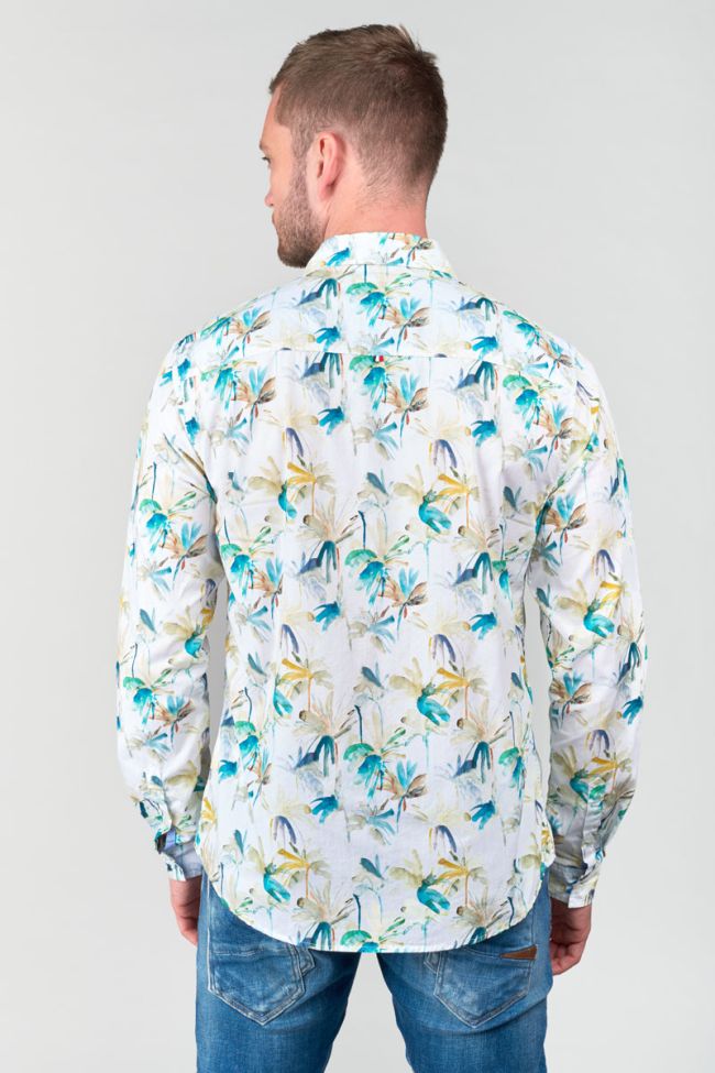 Orel Palm Print Longsleeve Shirt in White | Buster McGee Daylesford