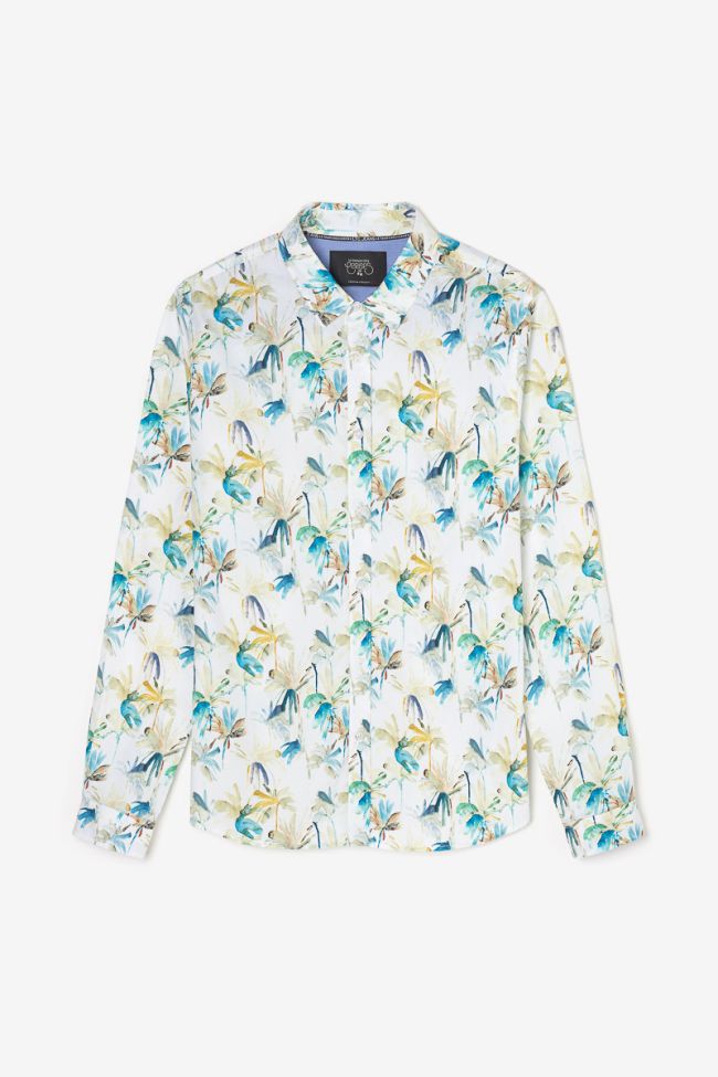 Orel Palm Print Longsleeve Shirt in White | Buster McGee Daylesford