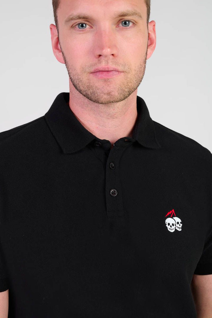 Erade Men's Polo with Skull Print in Black | Buster McGee