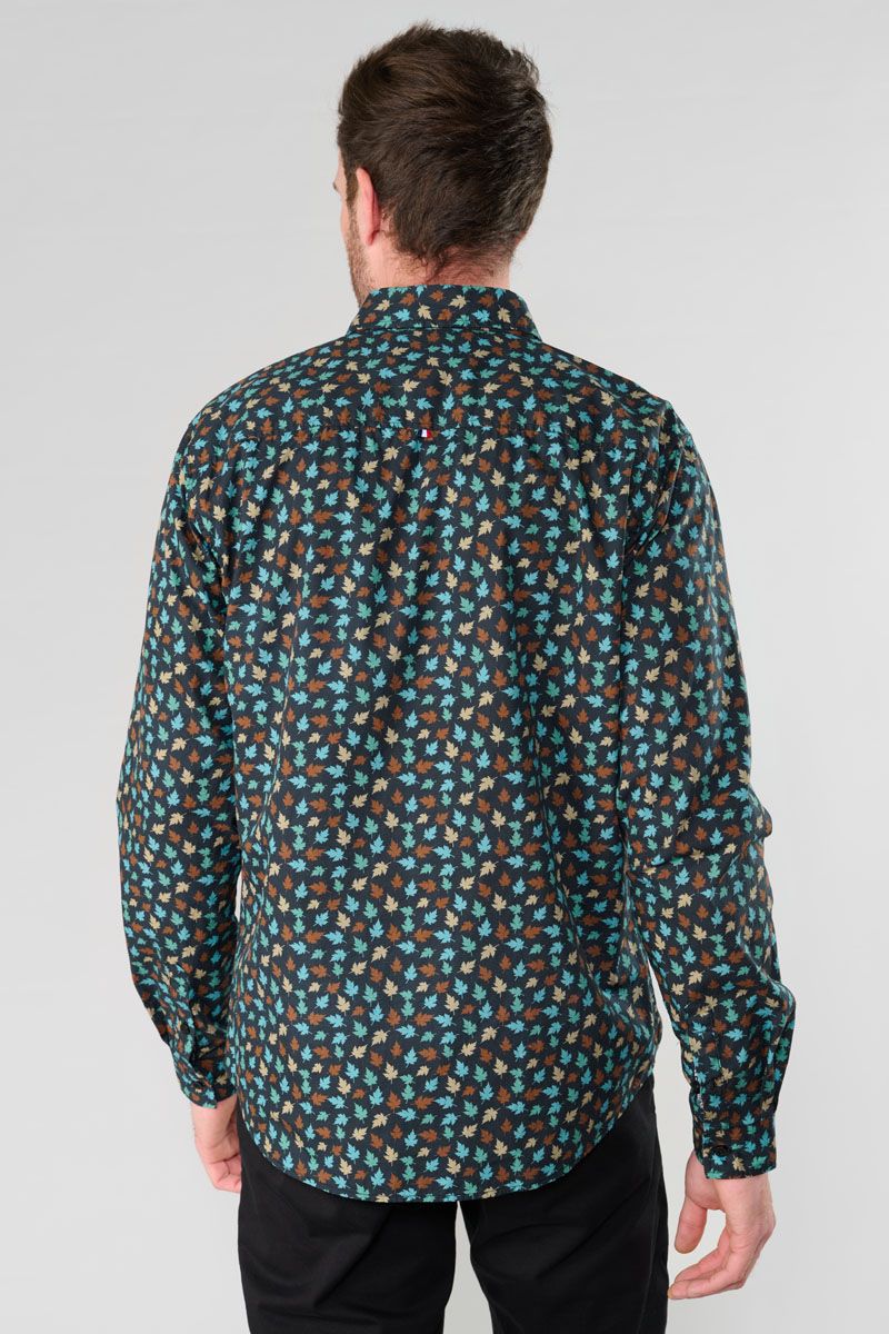 Feal Leaf Print Longsleeve Shirt in Black | Buster McGee