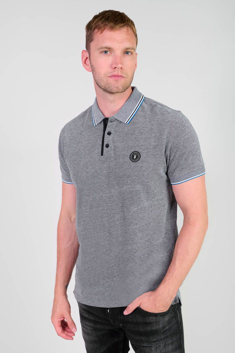 Pirox Men's Polo in Grey Jacquard | Buster McGee