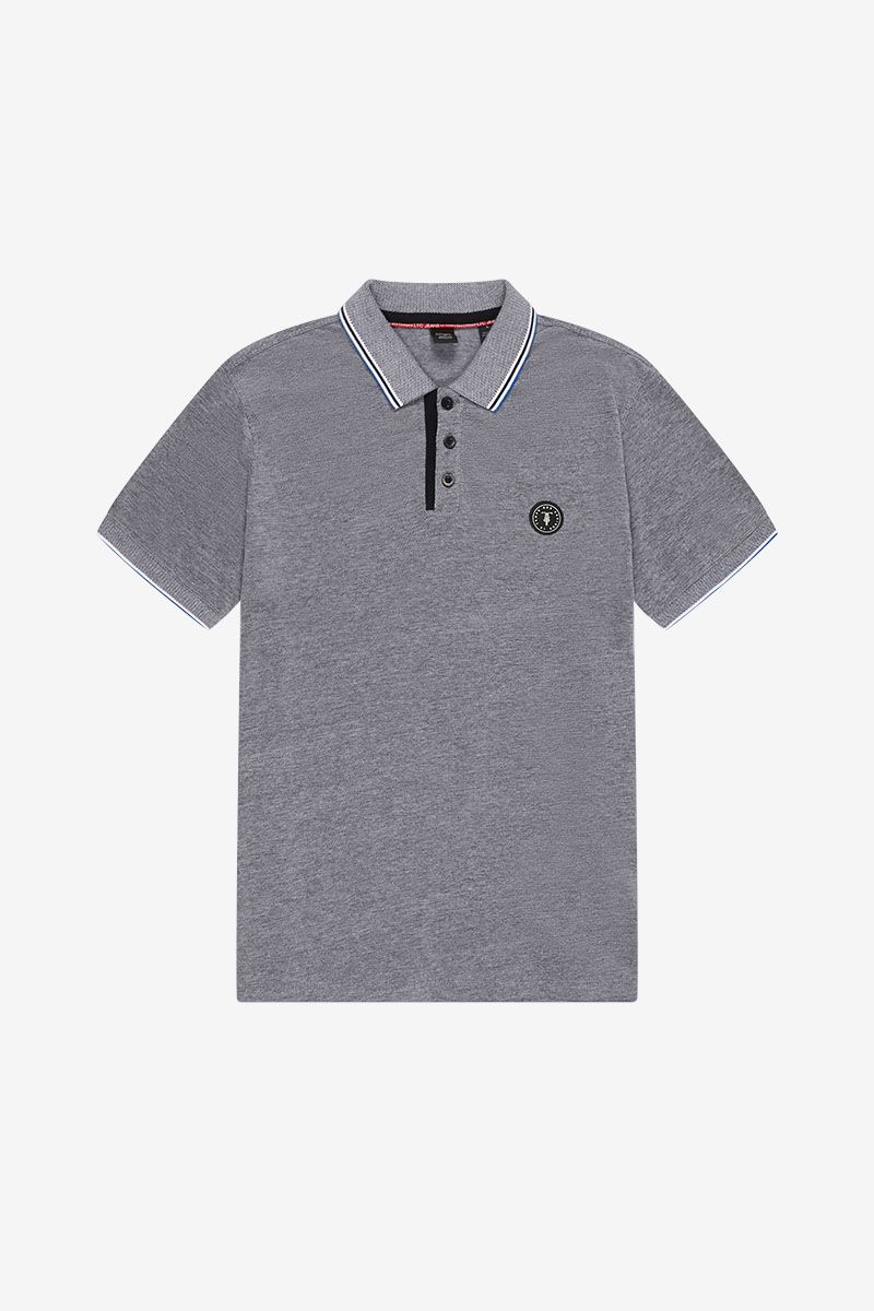 Pirox Men's Polo in Grey Jacquard | Buster McGee