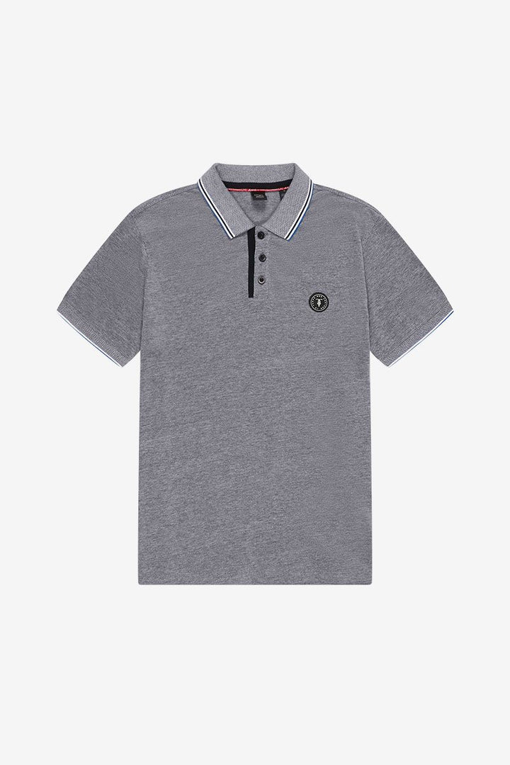 Pirox Men's Polo in Grey Jacquard | Buster McGee
