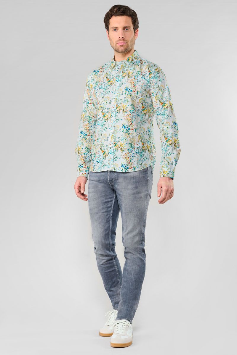 Prova Floral Print Longsleeve Shirt in White | Buster McGee