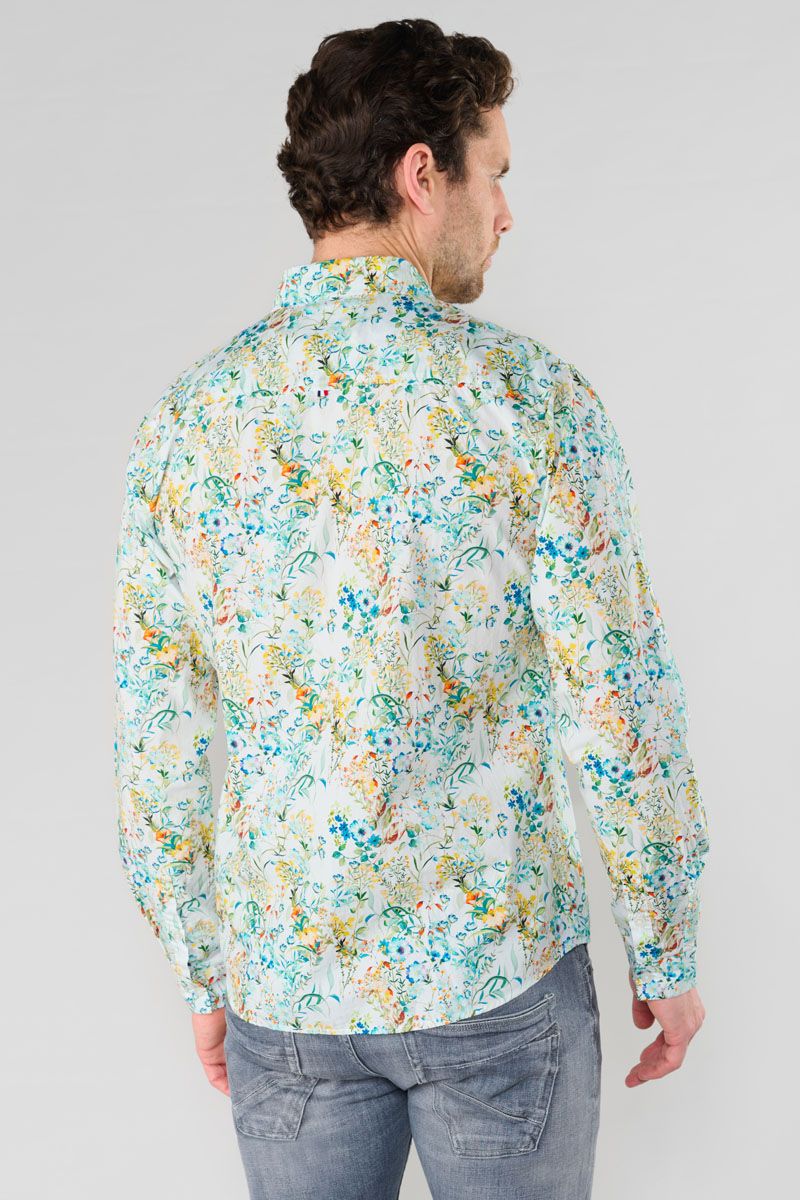 Prova Floral Print Longsleeve Shirt in White | Buster McGee