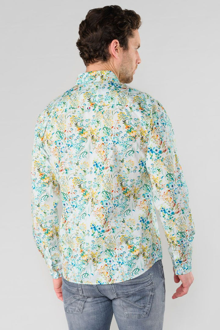 Prova Floral Print Longsleeve Shirt in White | Buster McGee