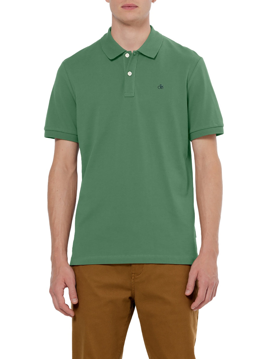 Scotch & Soda Logo Pique Polo Shirt in Sage Green | Buster McGee
