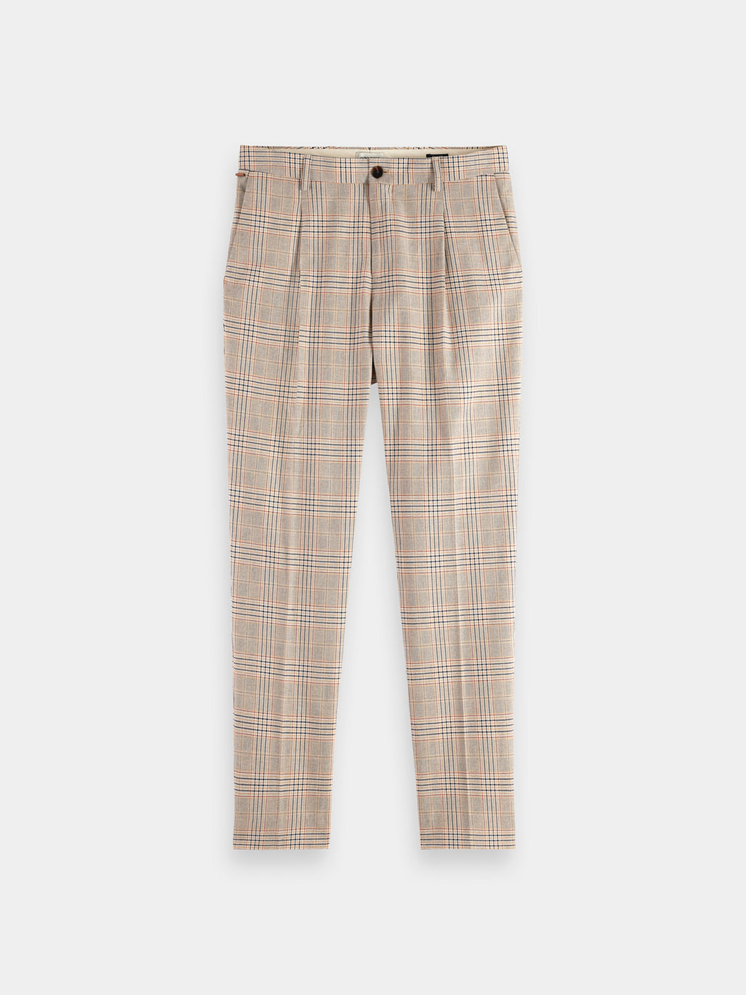 Scotch & Soda Blake Pleated Chino in Soft Camel Check | Buster McGee