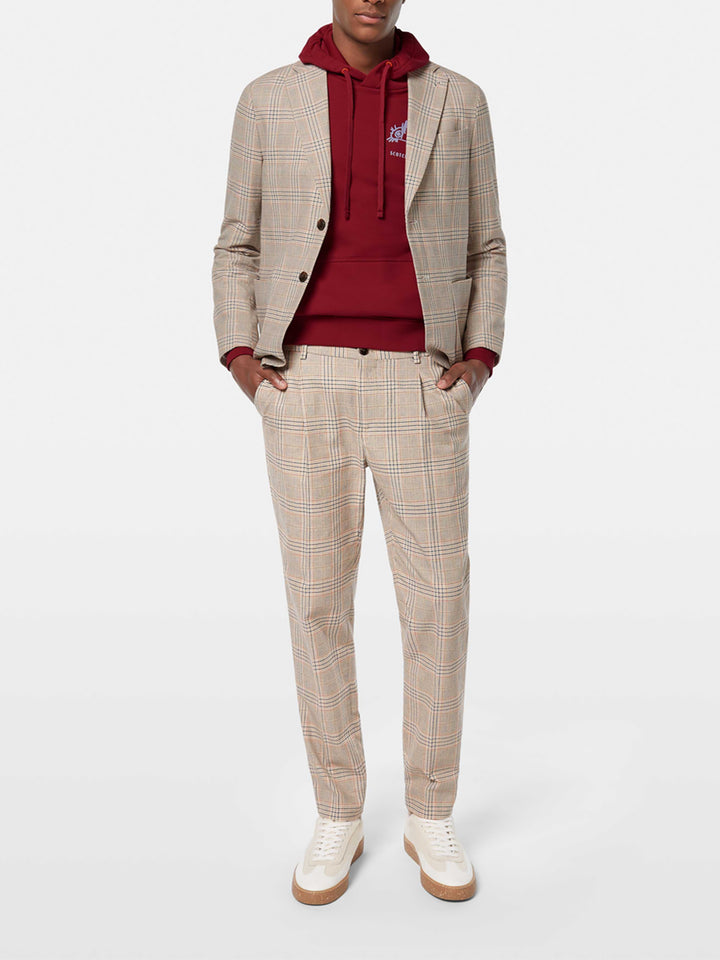 Scotch & Soda Blake Pleated Chino in Soft Camel Check | Buster McGee