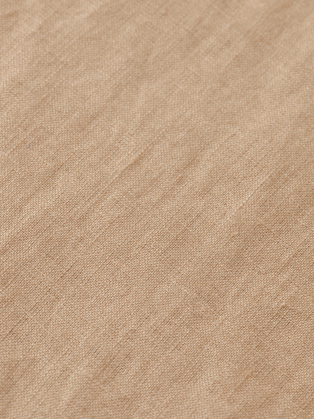 Scotch & Soda Collarless Linen Shirt in Soft Camel | Buster McGee