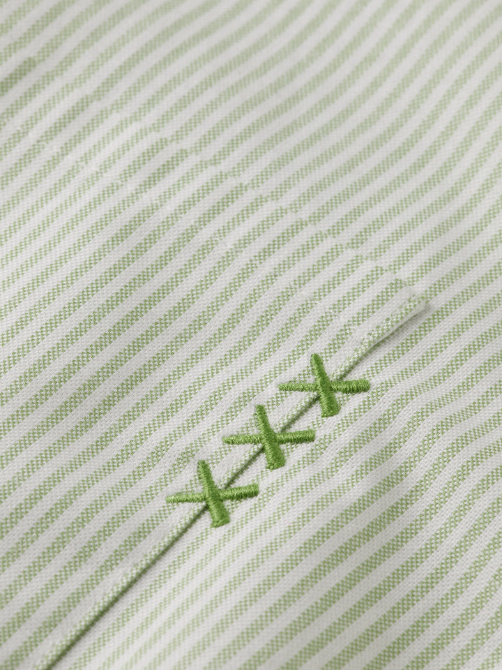 Scotch & Soda Striped Oxford Shirt in Pistachio Stripe | Buster McGee