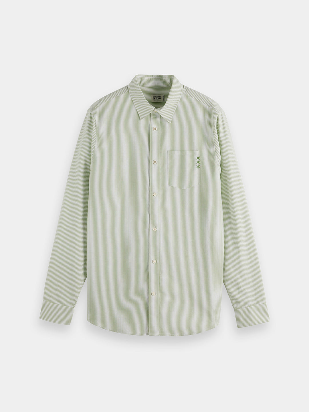 Scotch & Soda Striped Oxford Shirt in Pistachio Stripe | Buster McGee